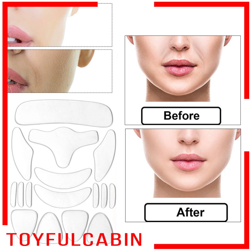 [Hàng mới về] Bộ 16 miếng dán xóa nếp nhăn cho khuôn mặt có thể tái sử dụng