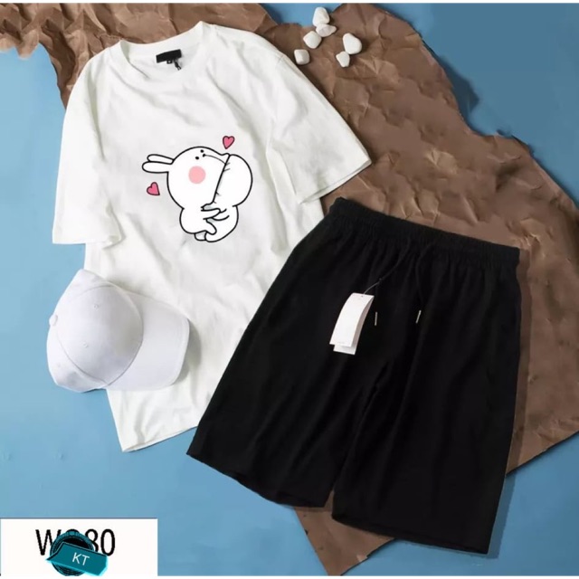 [FREESHIP ĐƠN TỪ 50K] Áo phông hai thỏ trái tim ngắn KTH0320 1