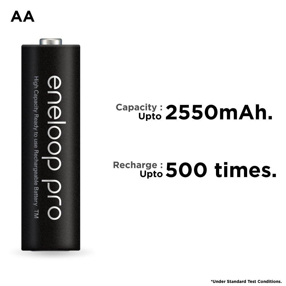 Vỉ 4 pin sạc AA Panasonic Eneloop Pro 2550mAh JAPAN - box nội địa (Đen)