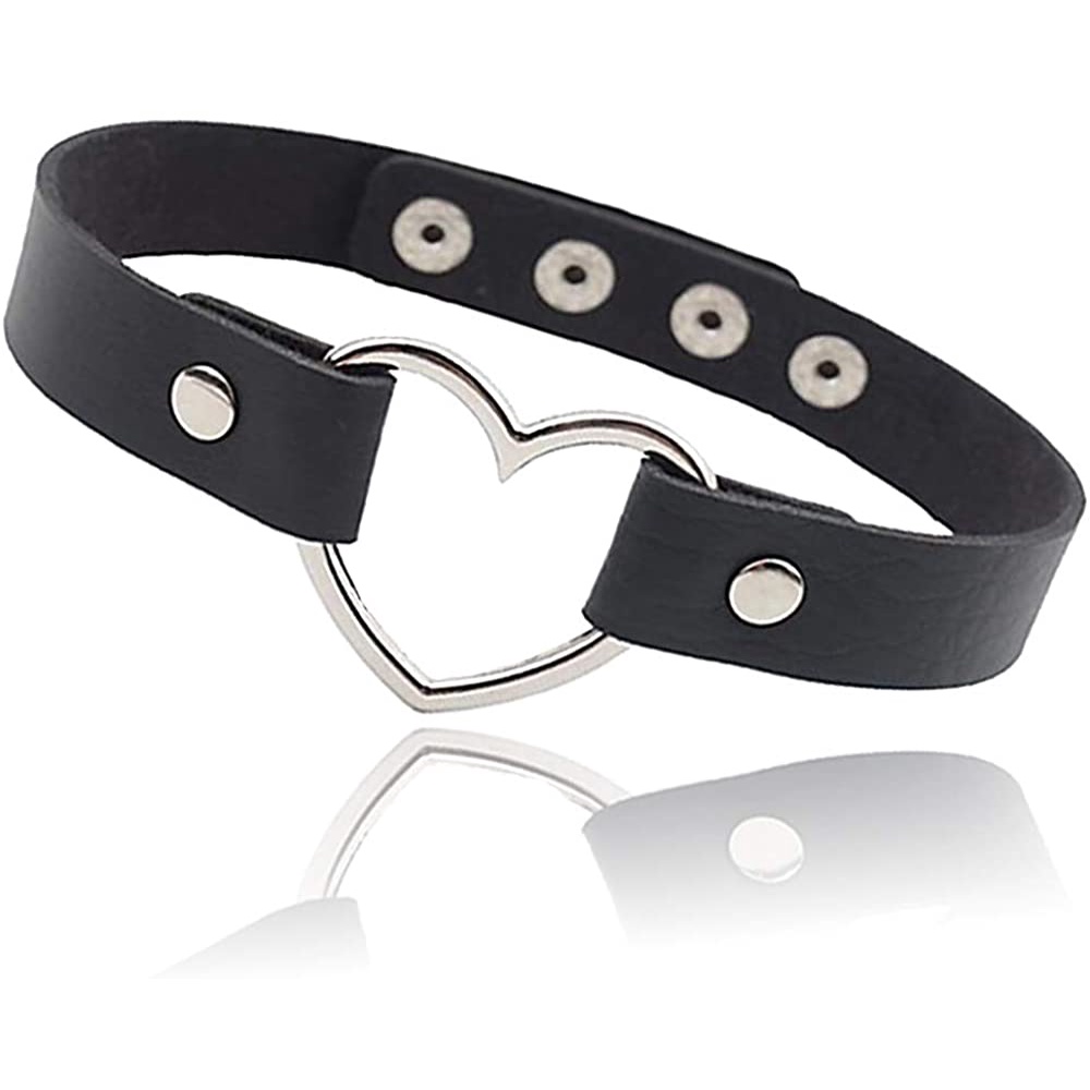 Choker Da Màu Đen Phối Đinh Tán Phong Cách Punk Rock Kpop
