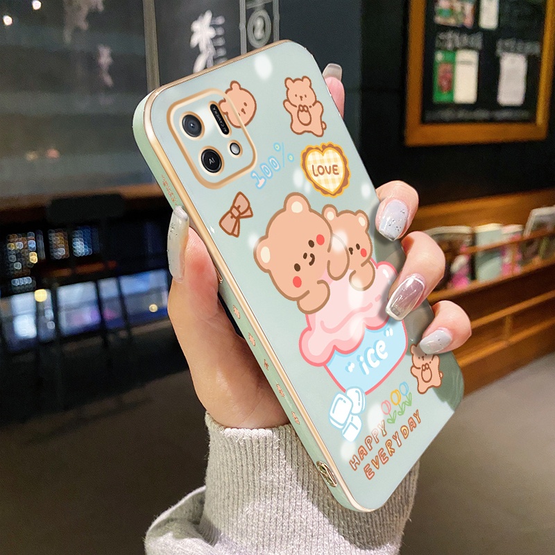 Ốp Điện Thoại Mềm Trong Suốt In Hình Gấu Cho OPPO A16K