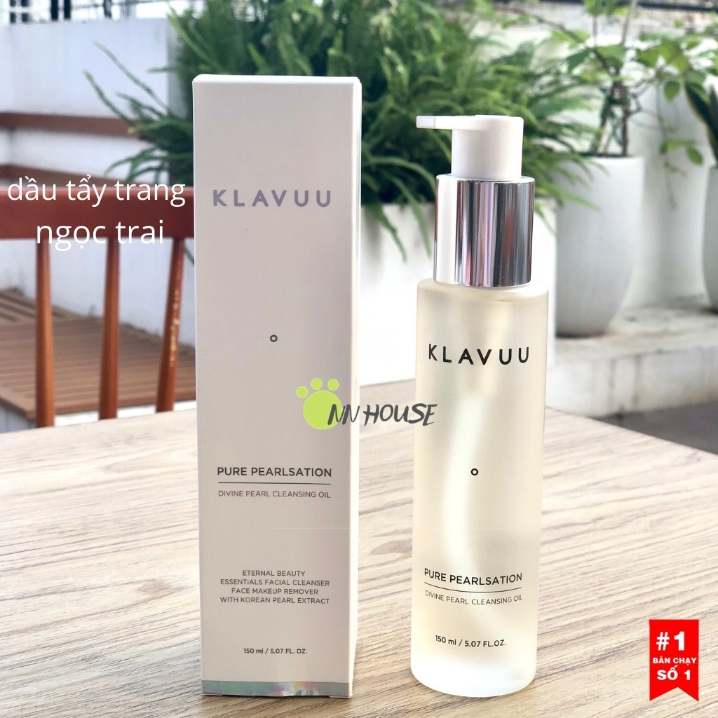 Dầu tẩy trang Klavuu Pure Pearlsation Divine Pearl Cleansing Oil sạch sâu, trắng da, dưỡng ẩm ngọc trai - NN H