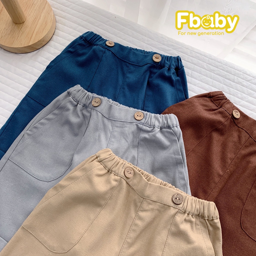 FBABY - Quần Ngố Kaki Phối Cúc Sườn Thời Trang Cho bé Trai