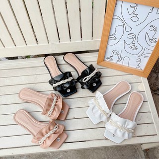 Dép đế bệt quai ngang nhún dây ngọc - Dép bệt quai ngang nữ Chile