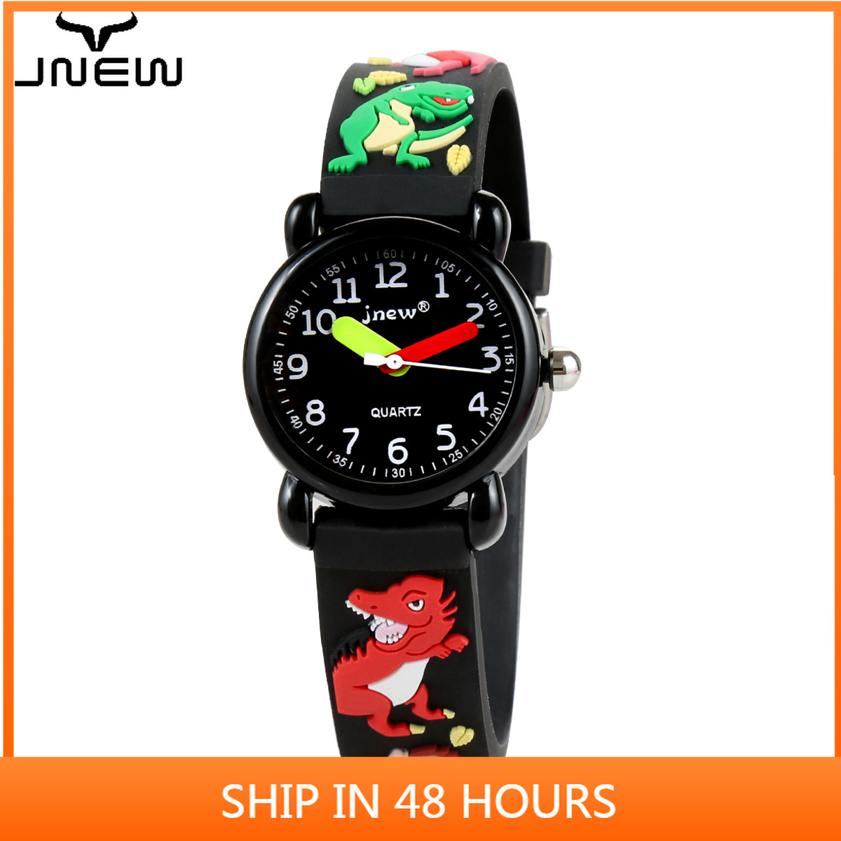 Đồng Hồ Quartz 3d Hình Khủng Long Với Dây Đeo Silicon Chống Nước 30m