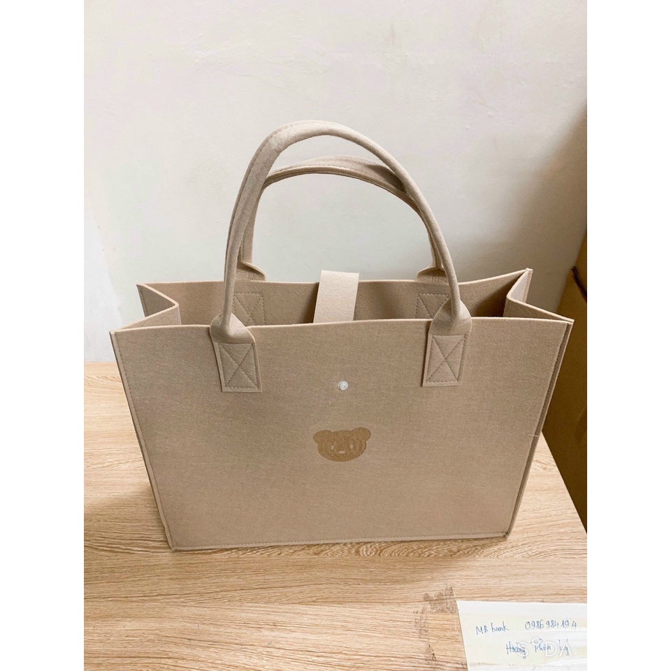Túi Xách Tote Nữ Công Sở Đi Làm Phong Cách Ulzzang Cỡ Lớn Hình Con Gấu Xinh Đi Chơi