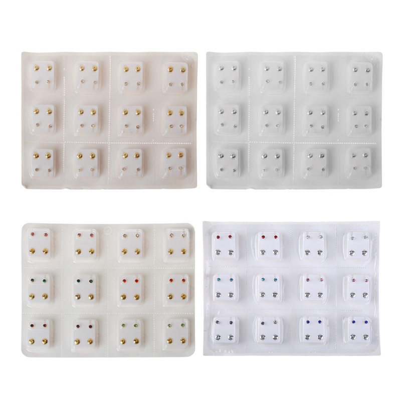 Bông Tai Đính Đá CZ Mini 3 5mm Bằng Thép Không Gỉ Chất Lượng Cao