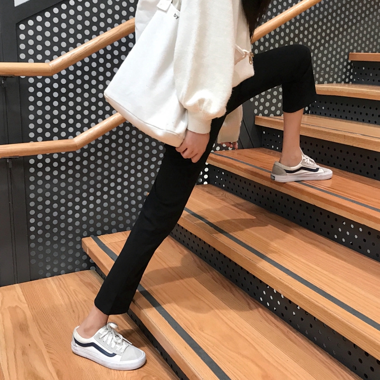 SUXI Quần Ống Loe Lưng Cao Theo Phong Cách Retro Hàn Quốc