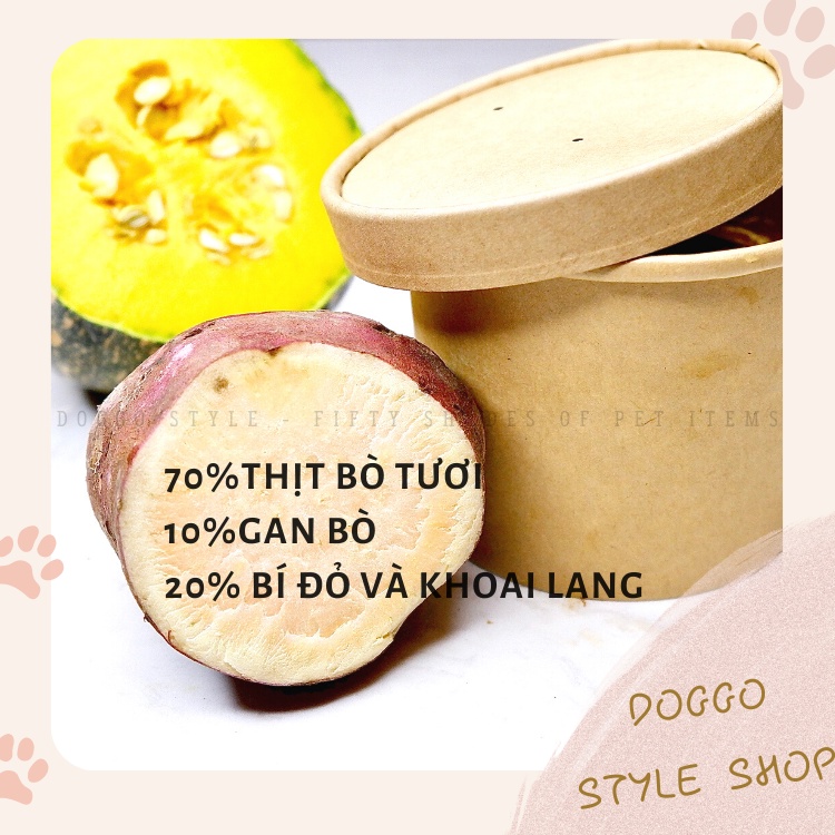 Pate Tươi Cho Chó Mèo Vị Bò DOGGOSTYLE Homemade Cung Cấp Protein Chất Xơ Cái Thiện Tiêu Hóa Đặc Biệt Cho Chó Mèo Kén Ăn