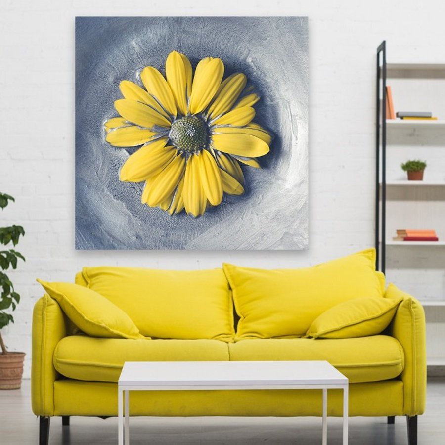 [HCM] Tranh canvas treo tường hoa cúc decor trang trí phòng khách đẹp loại 1 tấm tặng kèm đinh 3 chân không khoan tường