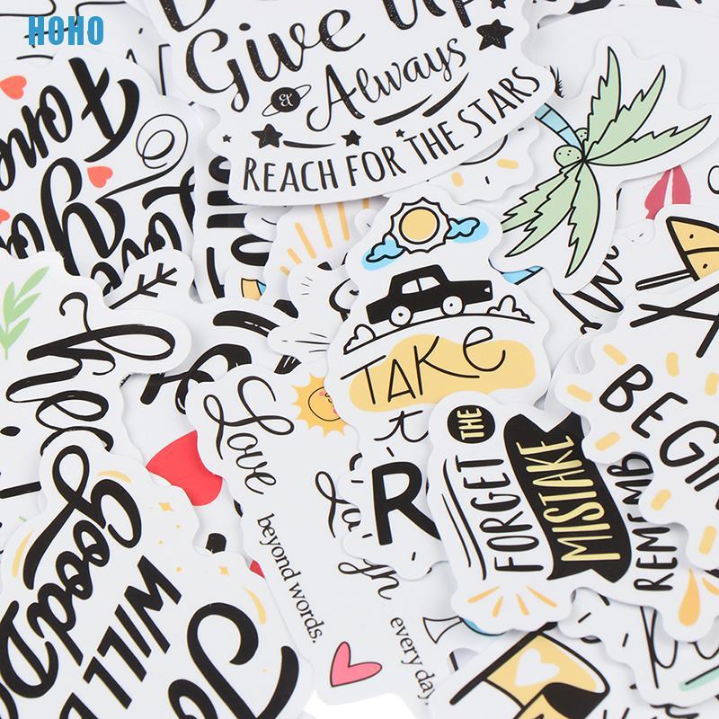 Bộ 50 Sticker Dán Trang Trí Hình Câu Nói Truyền Cảm Hứng
