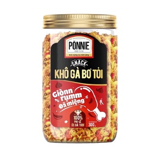 Khô gà bơ tỏi , Khô gà Lá chanh PONNIE ( hủ 300g )
