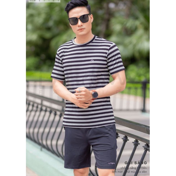 Bộ Thể Thao Nam Kẻ Ngang Trẻ Trung Thơm Mát