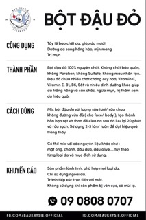 Bột đậu đỏ nguyên chất Bâu Krysie ( 2 gói )