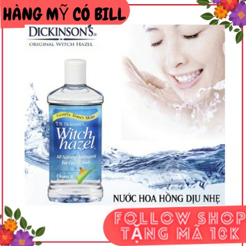 ( có bill nhập) Nước Hoa Hồng Làm Sạch, Se Lỗ Chân Lông Dickinson's Original Witch Hazel  473ml