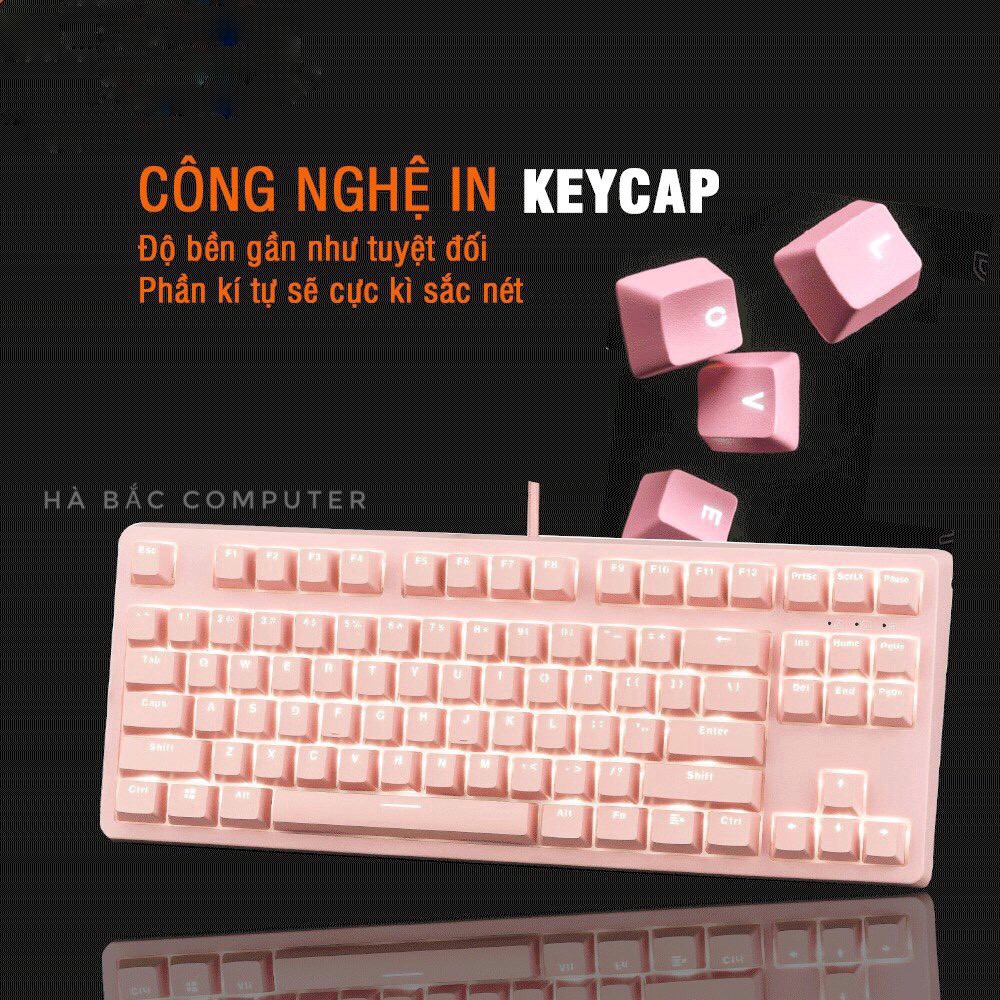 Bàn Phím Cơ E-DRA EK3104 Màu Hồng Led Đẹp - Bàn Phím Gaming Pink