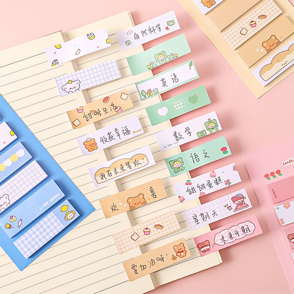 Set 120 giấy ghi chú họa tiết hoạt hình dễ thương nhiều màu sắc tiện dụng