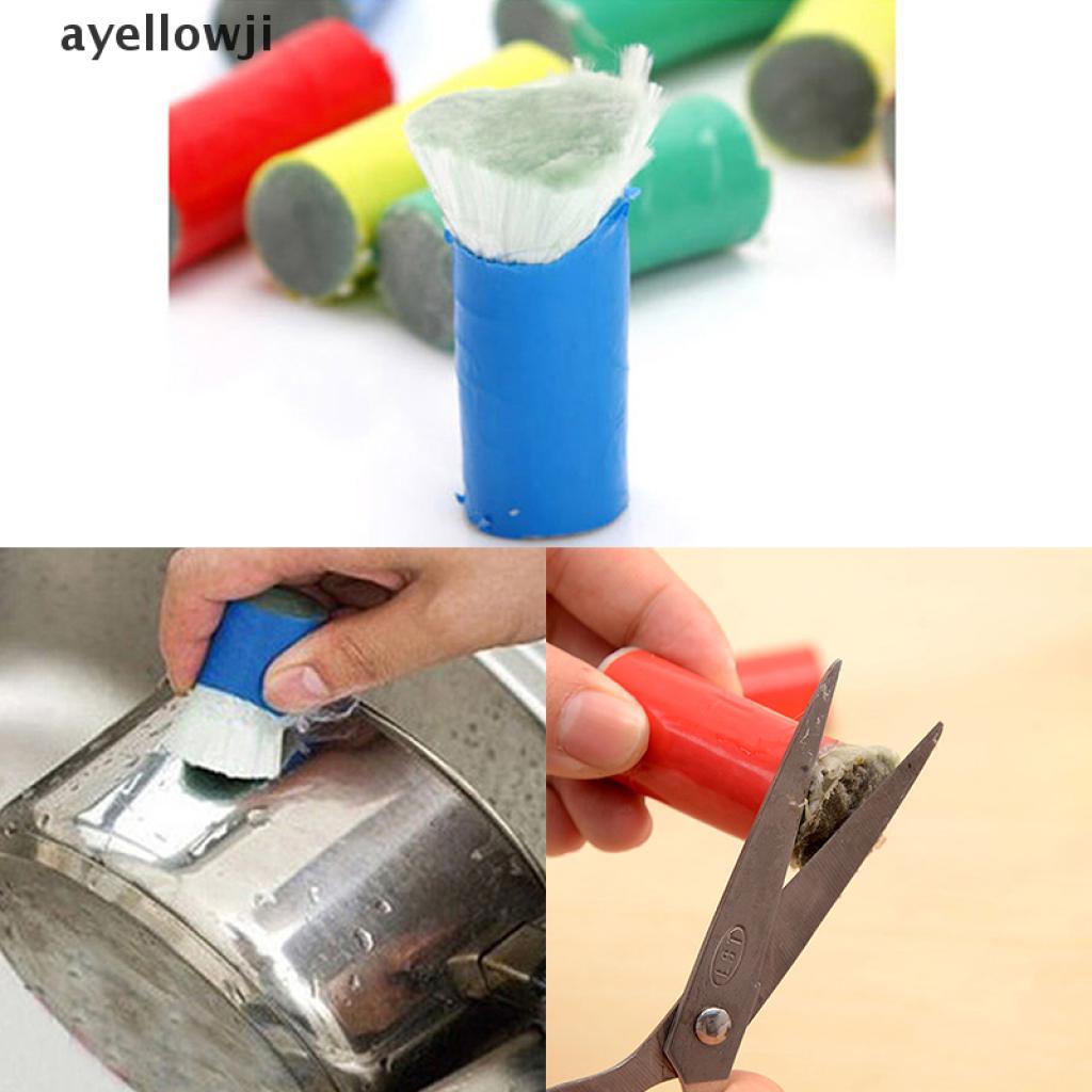 【owj】 Magic Stainless Steel Metal Rust Remover Cleaning Detergent Stick Wash Brush .