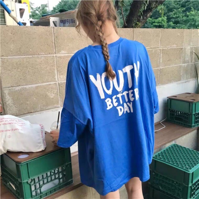 Áo thun unisex in chữ youth