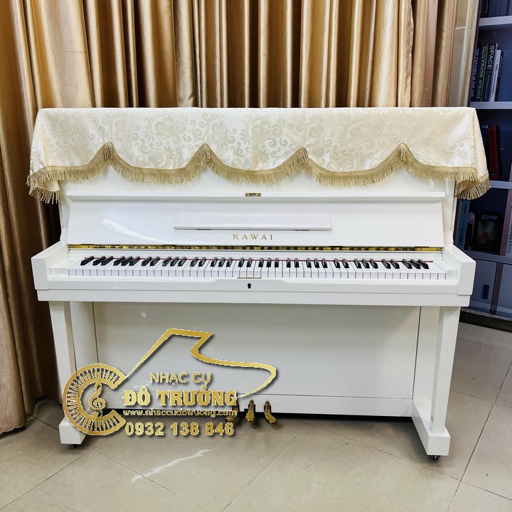 Khăn phủ đàn Piano trắng họa tiết ánh bạc