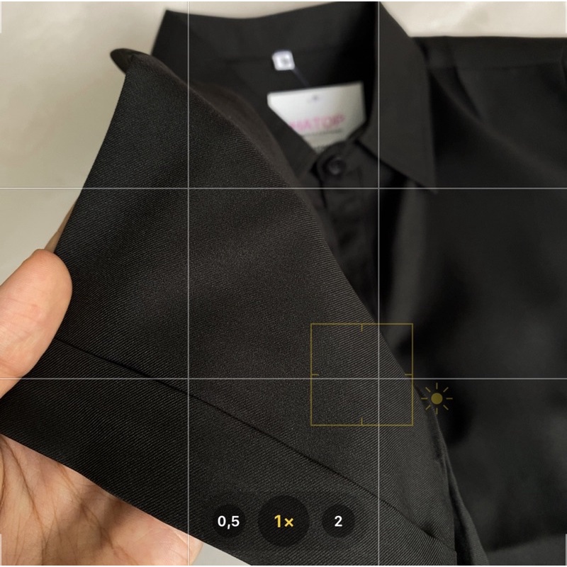 Áo sơ mi nữ tay ngắn HATOP cao cấp vải cotton loại 1 màu đen ASND214