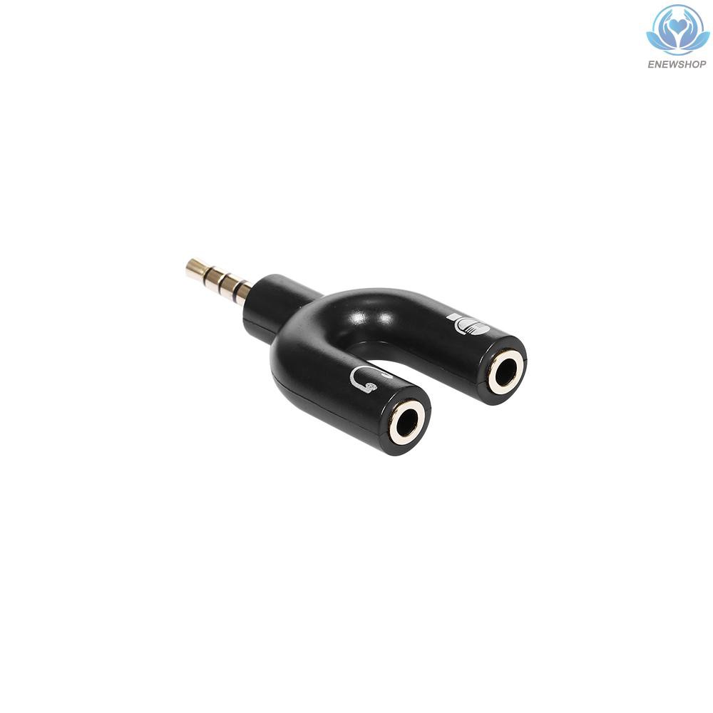 【enew】3.5mm Audio Adapter U-type Audio Converter Earphone Connector Headset Microphone Adapter for Mobile Phone PC Laptop White | BigBuy360 - bigbuy360.vn