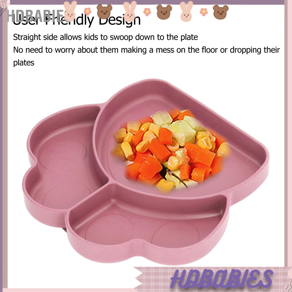 HDbabies Đĩa Cho Bé Chống Trượt Máy Rửa Chén Lò Vi Sóng An Toàn Chia Di Động Silicone Tập Đi Hút 6 Đến 24 Tháng