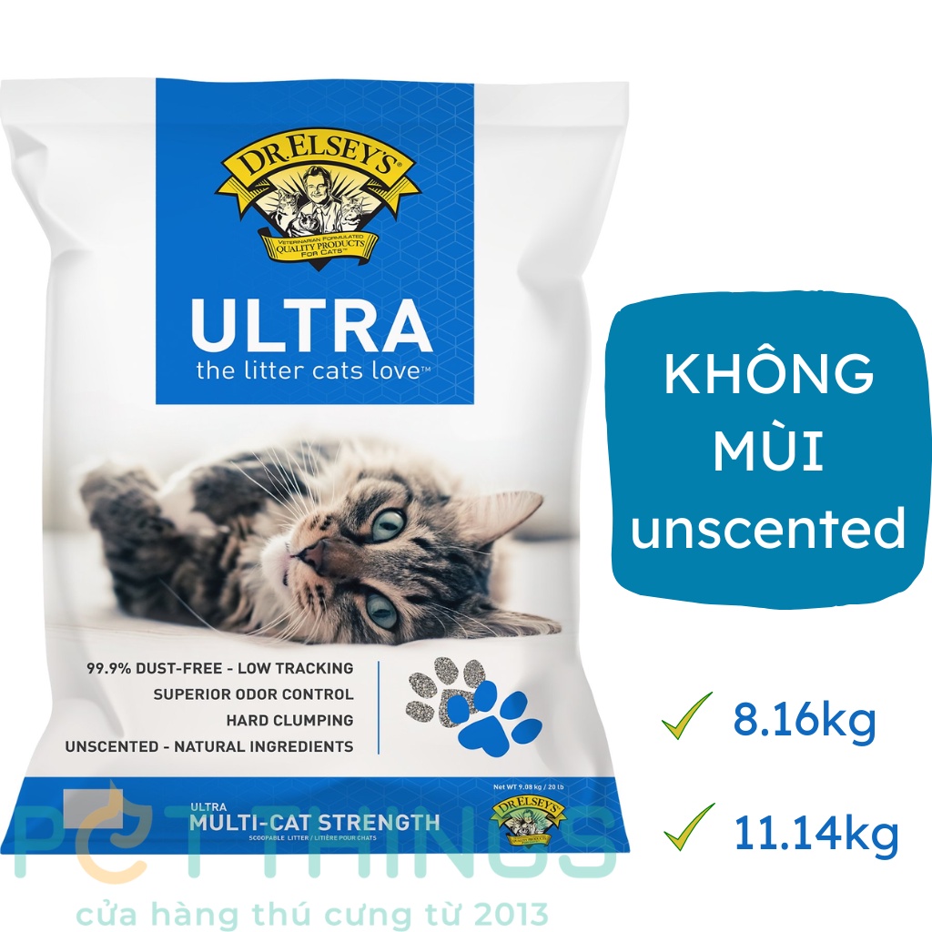 Cát vệ sinh cho mèo Dr. Elsey's vón cục Nhập Mỹ 8.16kg/18.14kg bán chạy nhất Amazon