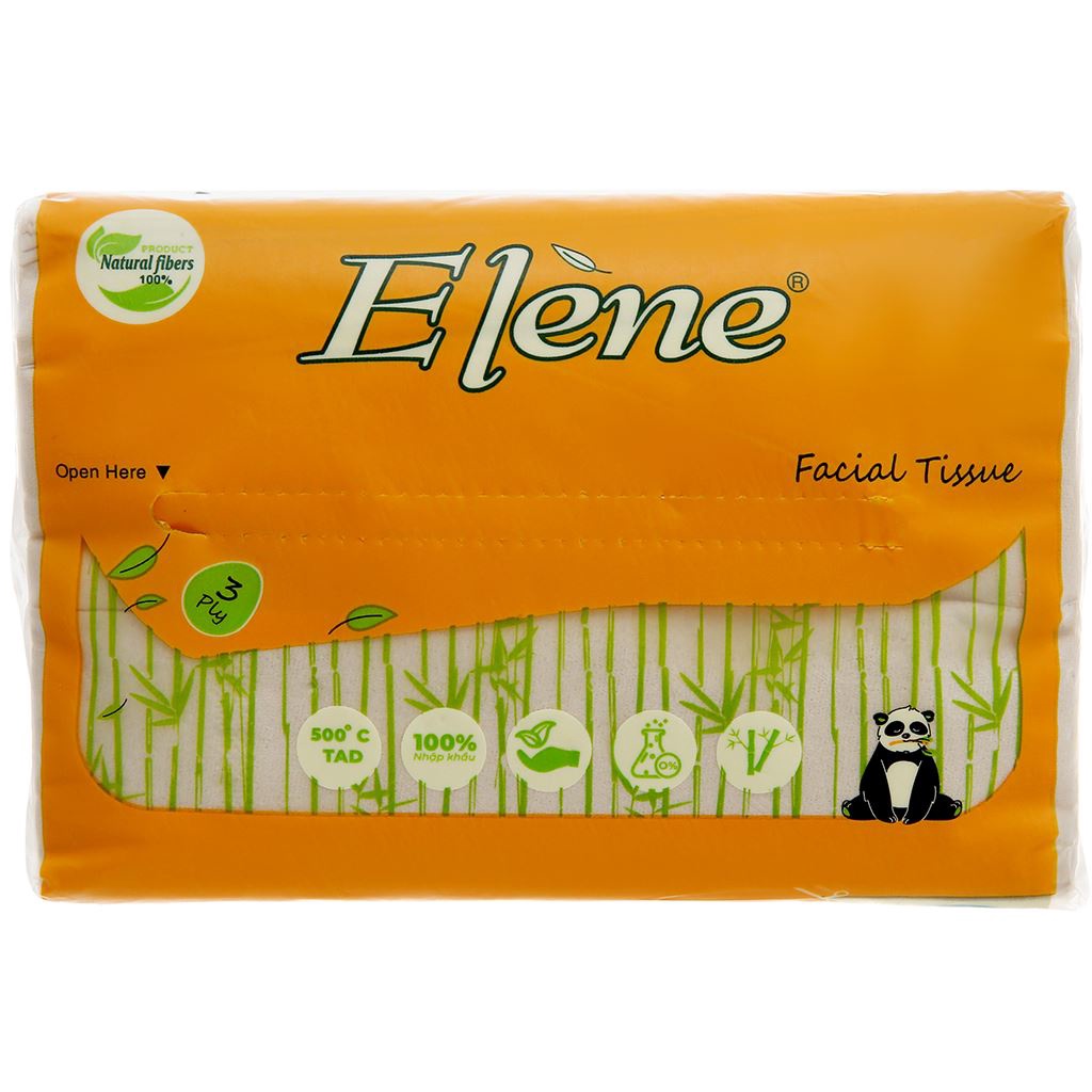 Khăn giấy lụa rút tre panda Enlene gói 100 tờ 3 lớp