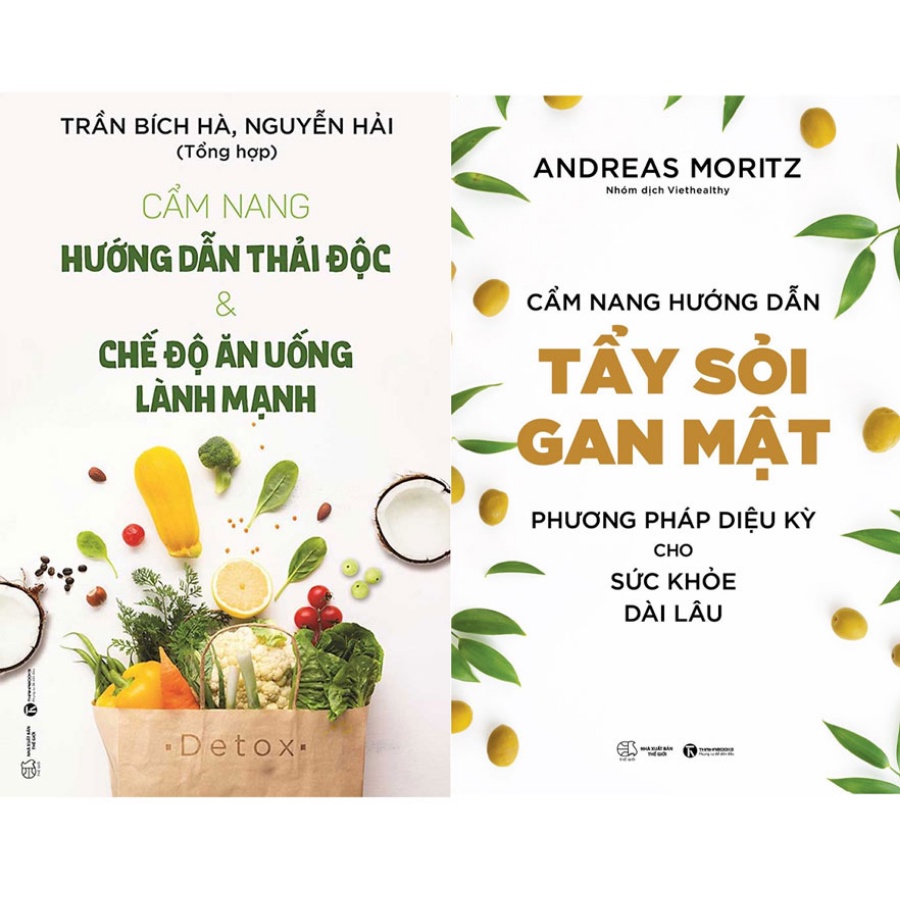 Sách - Combo Cẩm Nang: HDẫn Thải Độc Và Chế Độ Ăn Uống Lành Mạnh + HDẫn Tẩy Sỏi Gan Mật - Phương Pháp (Bộ 2 Cuốn) - THA