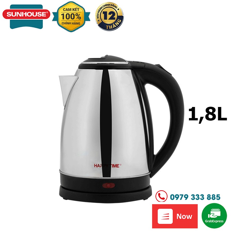 Ấm siêu tốc Inox 1.8L Sunhouse Happy Time HTD1081