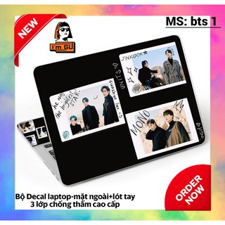 BỘ DECAL DÁN LAPTOP BTS Decal cao cấp 3 lớp chống thấm TẤT CẢ CÁC DÒNG MÁY MACBOOK/ACER/HP/DELL