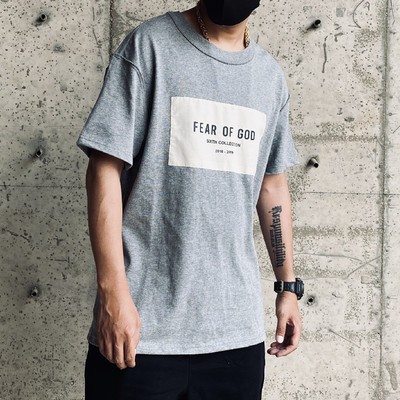 FEAR OF GOD FOG Sixth season chest letter patch Tide brand loose couple short-sleeved T-shirt