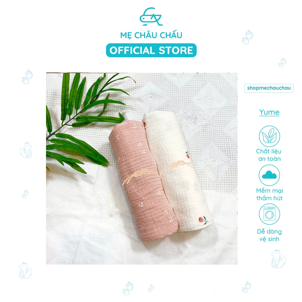 [FULL] Khăn Tắm Xô Muslin Organic Yume Cho Bé KT 90*100cm