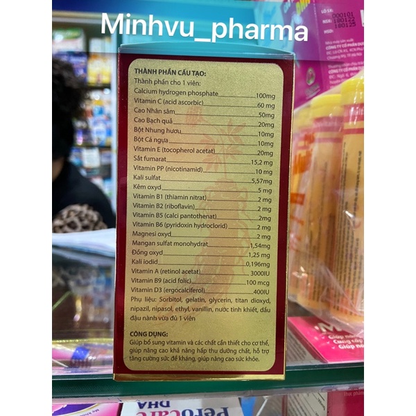 Viên uống bồi bổ sức khoẻ Homramin Ginseng - Mediphar