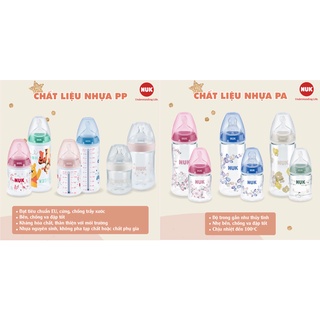 Bình sữa Nuk núm silicone cổ rộng 150ml / 300ml (nhựa PP / PA)