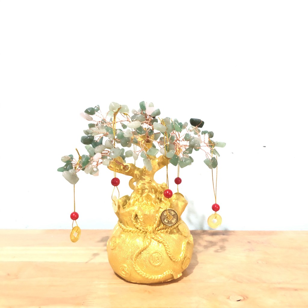 Cây đá phong thủy cây phát tài phát lộc K05 cao 23cm