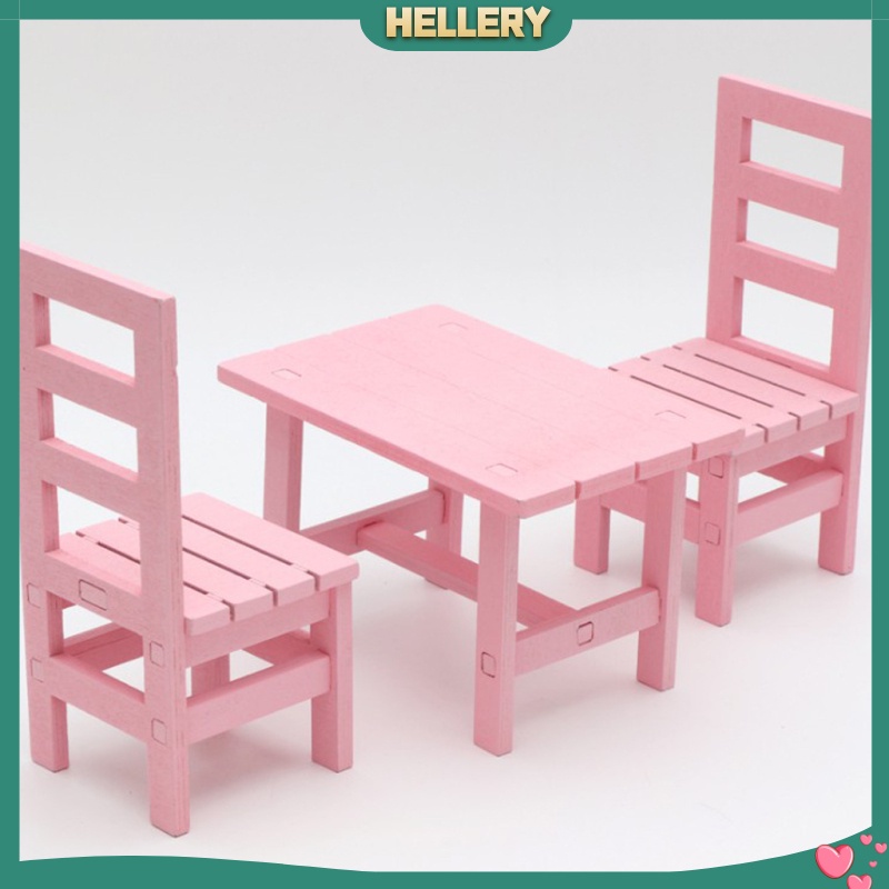Bàn Ăn 2 Ghế Màu Trắng Tỉ Lệ 1 / 6 Trang Trí Nhà Búp Bê