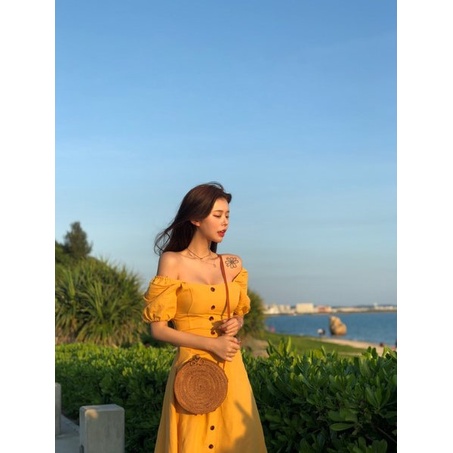 Đầm dáng xòe midi tay ngắn Emilyshop ulzzang