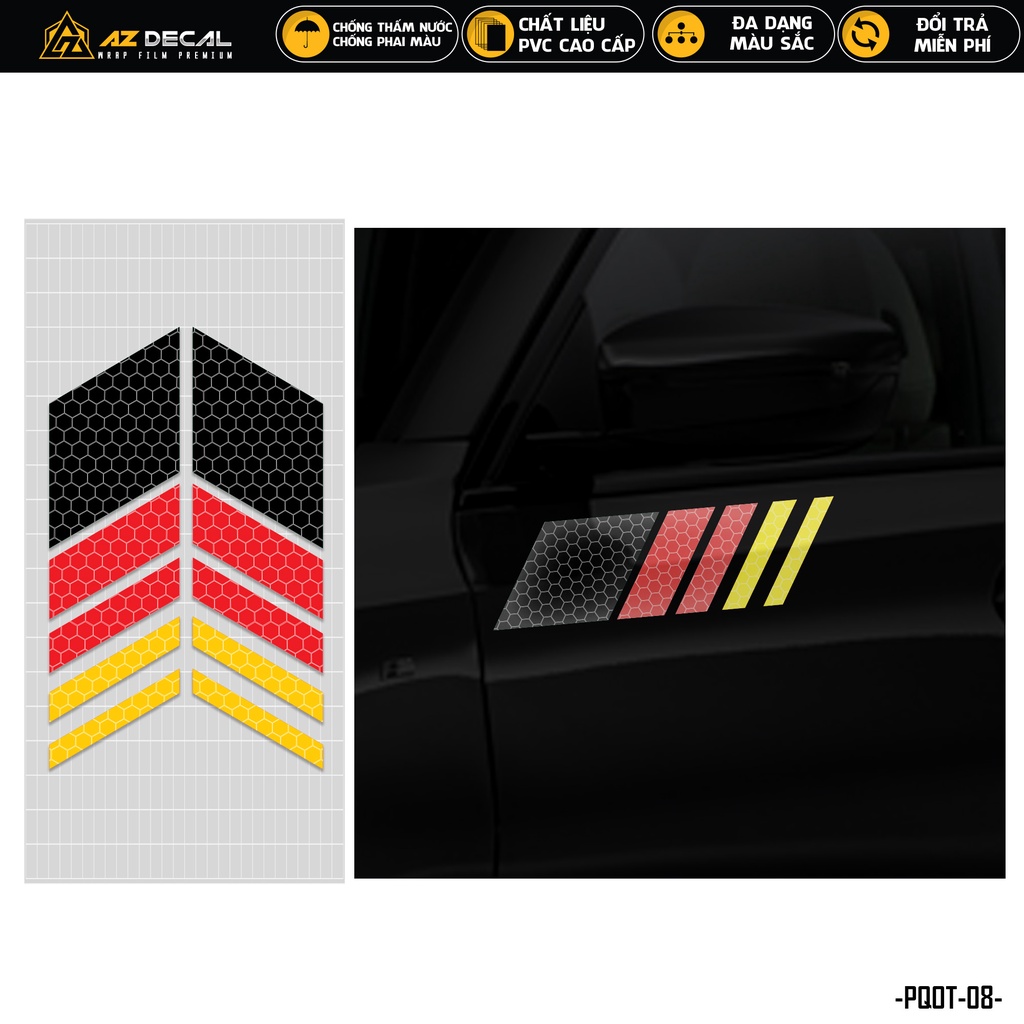 Tem Phản Quang Ô Tô Mẫu Cờ Italy, Đức, Pháp, Performance | PQOT-08 | Decal Dán Cửa Xe Cản Sau Kính Lái Xe Hơi Oto ...