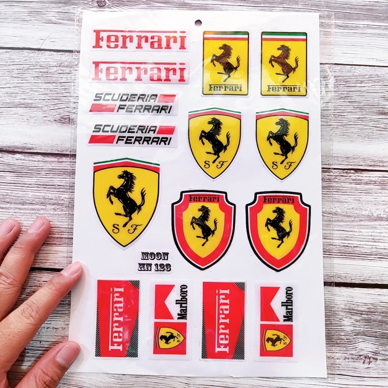 Tem nổi tổng hợp Ferrari ngựa vàng, logo ngừa vàng