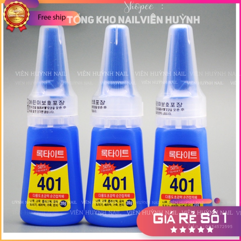 Keo 401 nail , keo dán móng giả , keo gắn đá hàng chuẩn loại 1 siêu chắc
