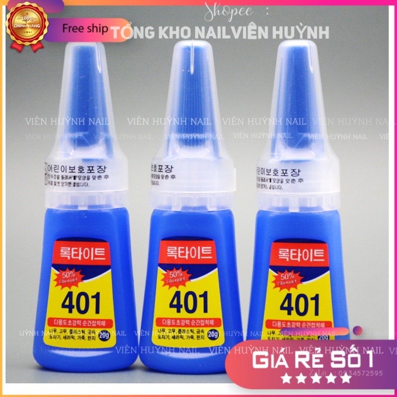 Keo 401 , dùng gắn móng giả, đính đá nail ( loại 1)