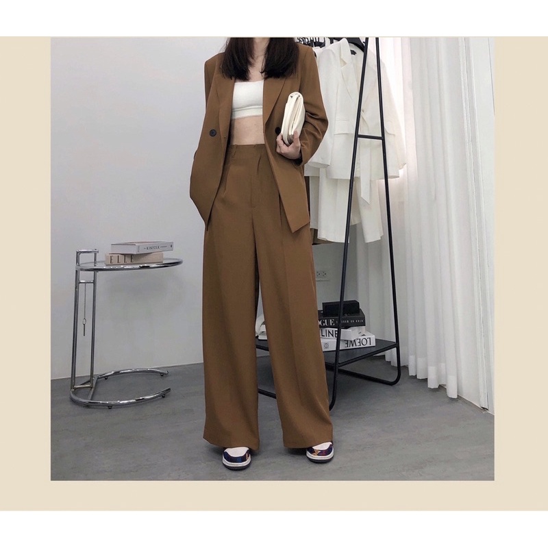 Áo blazer nữ  - áo khoác vest - chất liệu cao cấp, 2 lớp-lót lụa, MÀU NÂU  - Tiệm may Diluclothing