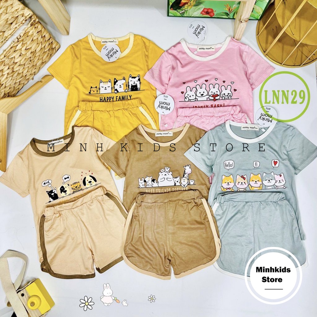 Bộ Cộc Tay Thun Lạnh Minky Mom Có Size Đại Mềm Mịn Thấm Hút Mồ Hôi Hàng Chuẩn Đẹp Cho Bé- LNN29