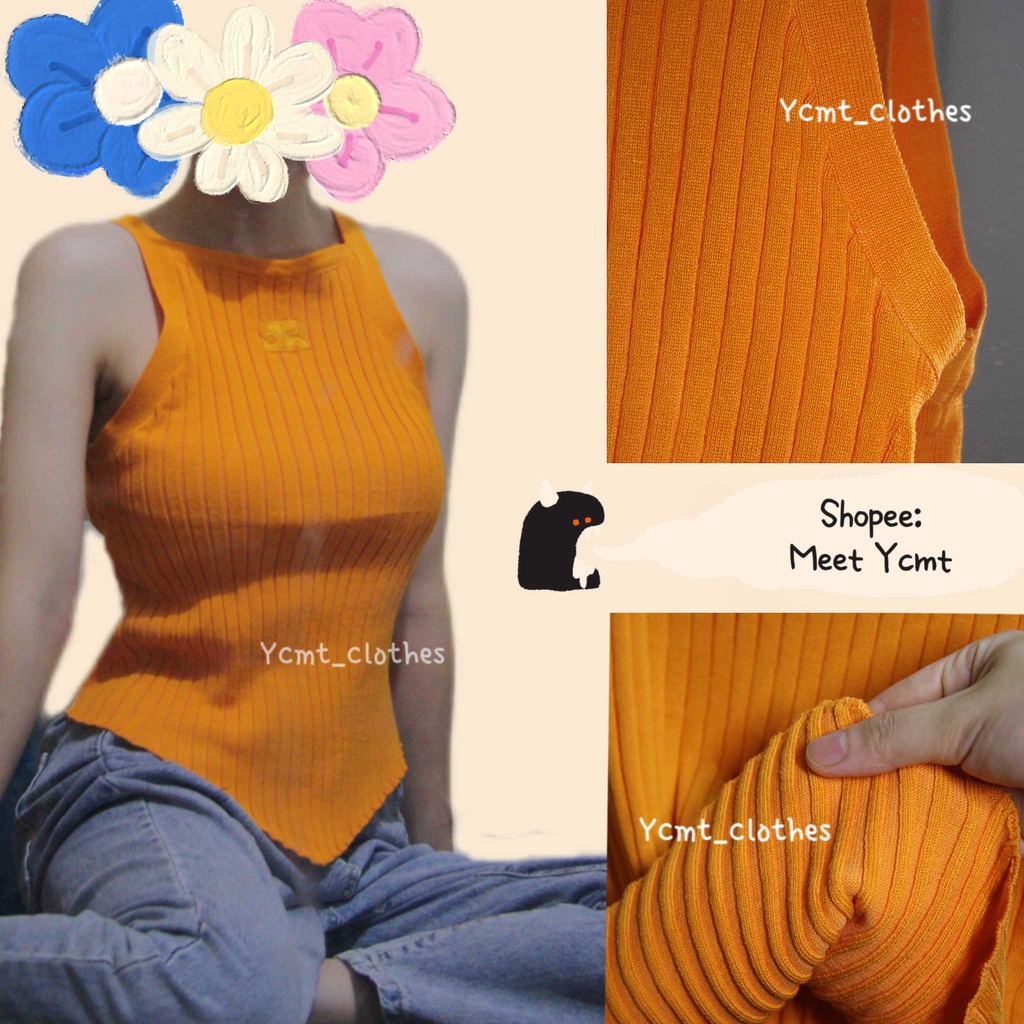 Áo yếm 2 dây màu cam cheap moment giống Jennie và Jisoo Blackpink