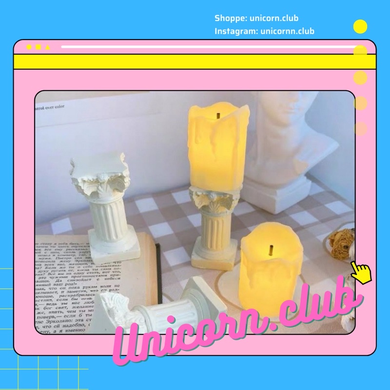 Nến điện tử mô phỏng nghệ thuật La Mã phong cách Retro dùng để trang trí