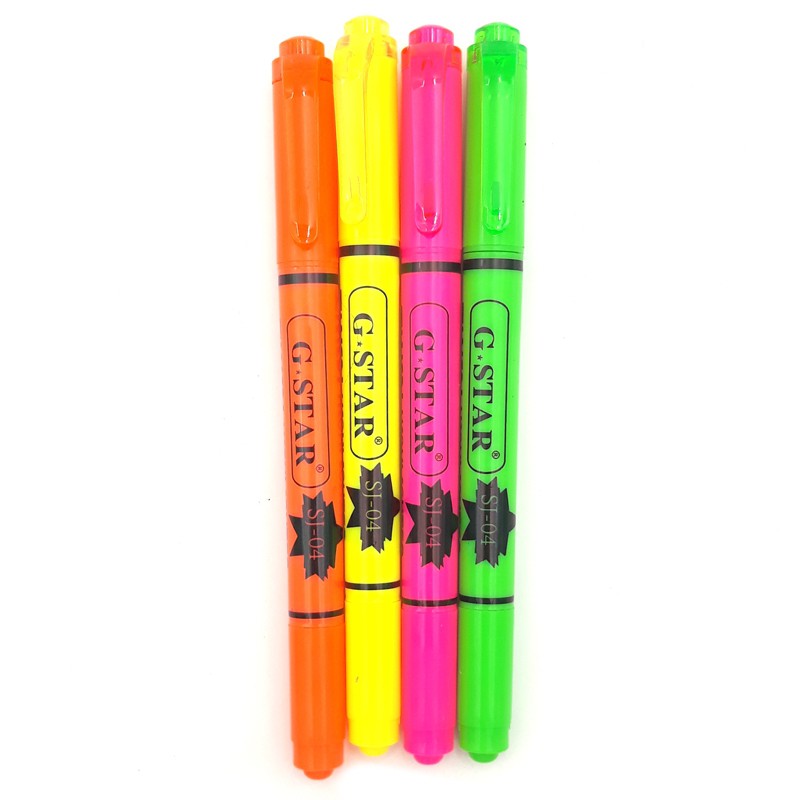 Combo 4 cây viết dạ quang 2 đầu 4 màu G-star SJ-04