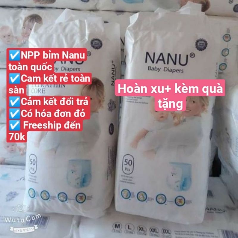 rẻ nhất sàncombo bỉm Quần tã Dán NANU baby mẫu mới S M L XL XXL XXXL 50