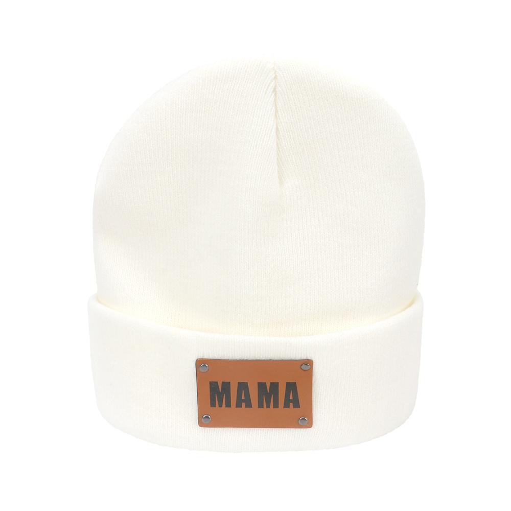 Mũ Len Dệt Kim Phối Nhãn Da Phong Cách Hip Hop Thời Trang Mùa Đông Cho Nữ